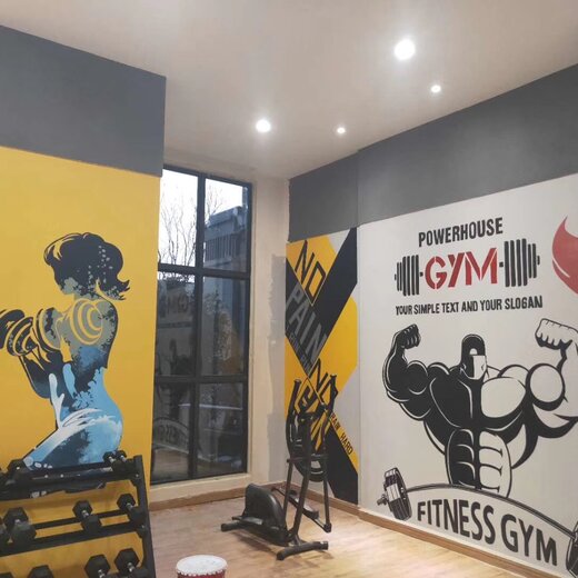 重庆健身房墙绘重庆拳击馆彩绘成都健身房墙绘成都拳击馆手绘墙